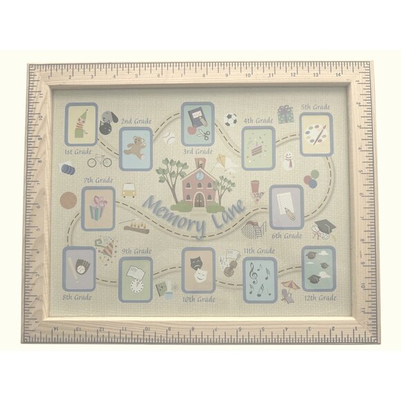 Memory Lane School Year Wooden Ruler Frame Children's School Pictures K-12 NEW - Picture 1 of 4